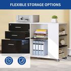 YITAHOME Classeur Mobile 3 Tiroirs A4 Avec Rangement Ouvert Et Espace Imprimante - Organisation Parfaite Bureau & Maison, Gris