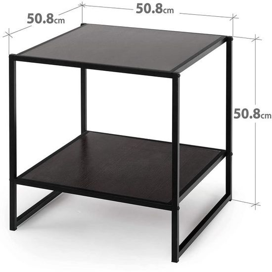 Table basse Table d/'appoint en bois massif de 53 cm ZINUS Brock Facile à monter