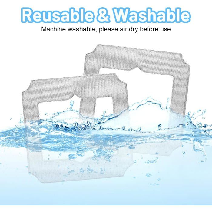 Lingettes Ecovacs Winbot Mini - Lot De 8 - Microfibre Lavable - Nettoyage Vitres
