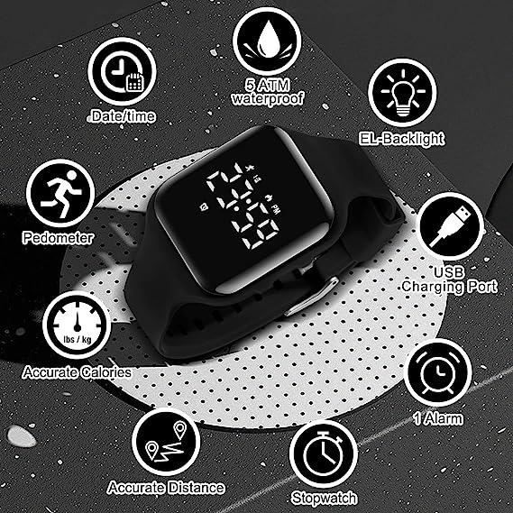 Montre étanche Ip68 Alarme Vibrante Sport Activity Tracker D'activité Montre De Rappel D'Alarme Bracelet étanche IP68 Podomètre