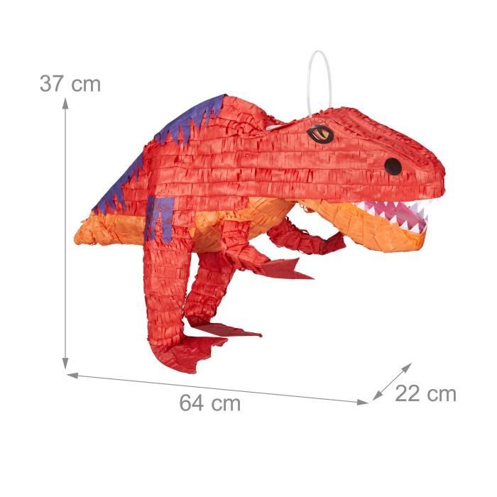 Relaxdays Pinata à suspendre Dinosaure T-Rex, Pour enfants, à