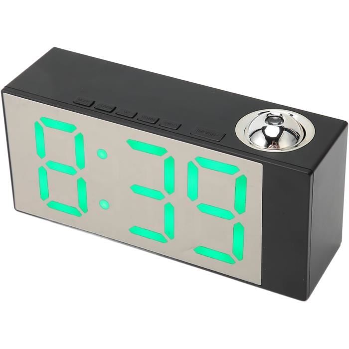 Réveil Numérique à LED Avec Projection USB, Radio FM, Projecteur De