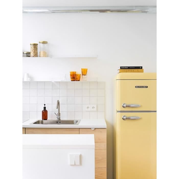 Réfrigérateur 2 portes Vintage SCHNEIDER SCDD208VCR - 211L - Froid