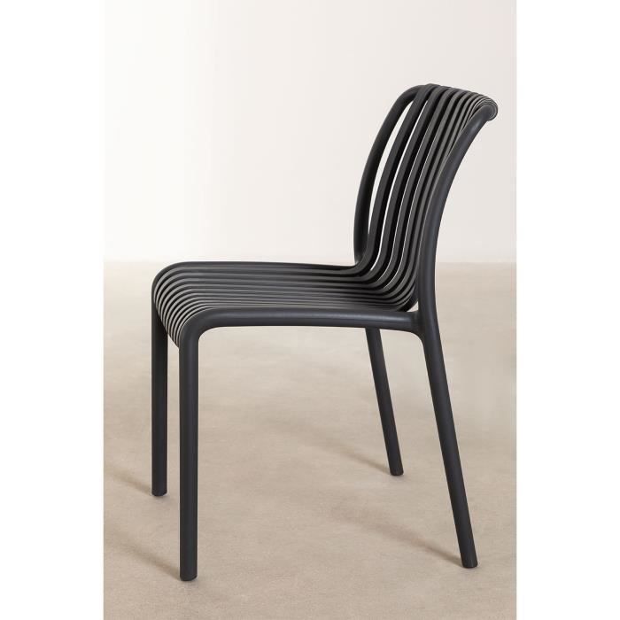 SKLUM Lot de 2 Chaises de Jardin Empilables Wendell Gris Graphite Cdiscount Jardin