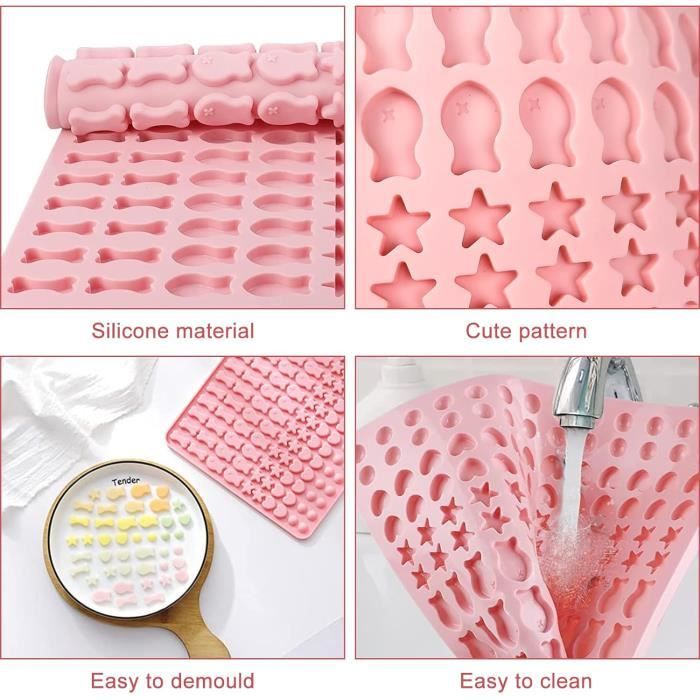3 Tapis Silicone 130 Empreintes Pour Friandises Chien – Moule Biscuits & Chocolat Avec Emporte-Pièce & Spatule