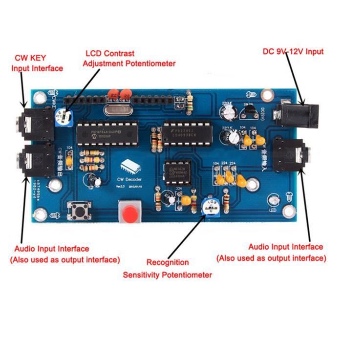 Module Décodeur Morse CW – Interface Série Audio, Alimentation 5V, Taille 40x30x10 Mm, Pour Radioamateur Et électronique - 3