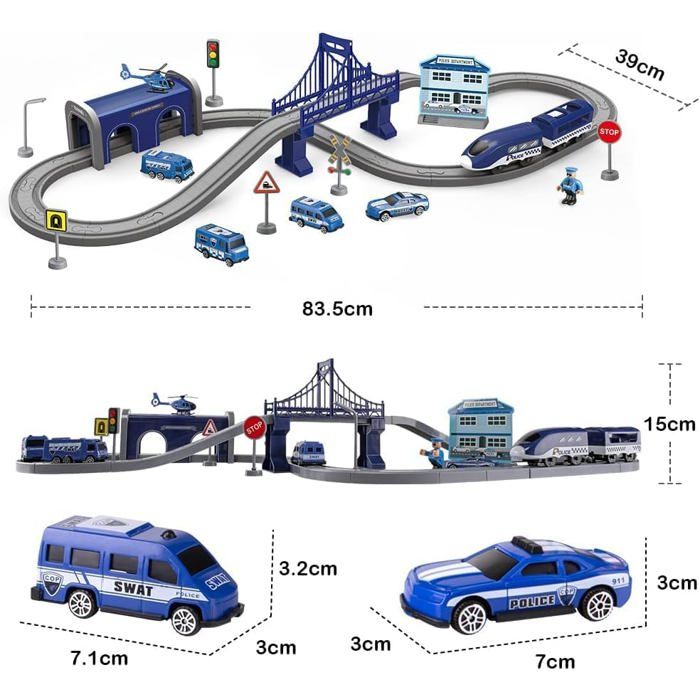 LZDMY Children's Electric Train 3 4 5 6 7 8 Years Old Flexible Electric Car Circuit Set Racing Circuits, Toys Children Construction Vehicles, Track Game with Space Vehicle (Blue Train