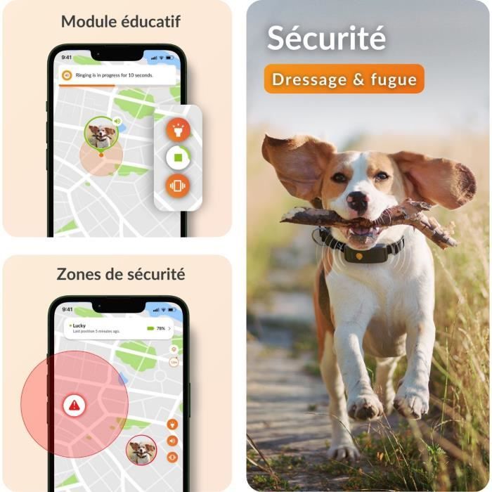 Tracker GPS Pour Chat Et Chien - étanche, Collier Réglable, Pile Longue Durée 12 Mois, Sans Abonnement - FLITI