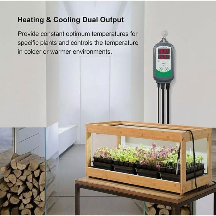 Thermostat Reptile Régulateur De Température Numérique - 230 V - Avec Minuterie Et Sonde - Interrupteur Pour Serre Regulateur De Temperature