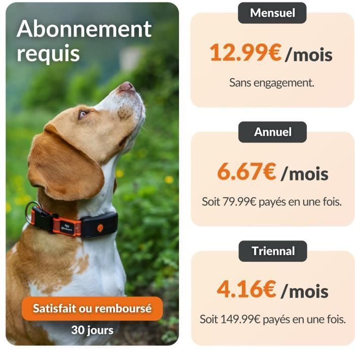 Collier De Suivi GPS Pour Chien étanche Pour IOS, Léger, Longue Durée De Vie De La