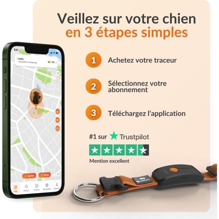 Weenect XT-hond - NIEUWE GPS-halsband voor honden | XL-antenne | waterdicht | geïntegreerde zeer sterke halsband Julius-K9 | werkt met abonnement | levenslange garantie