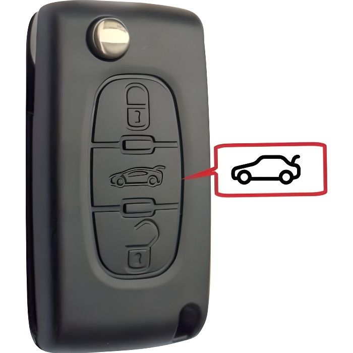 Coque de clé compatible Peugeot-Citroën 3 boutons