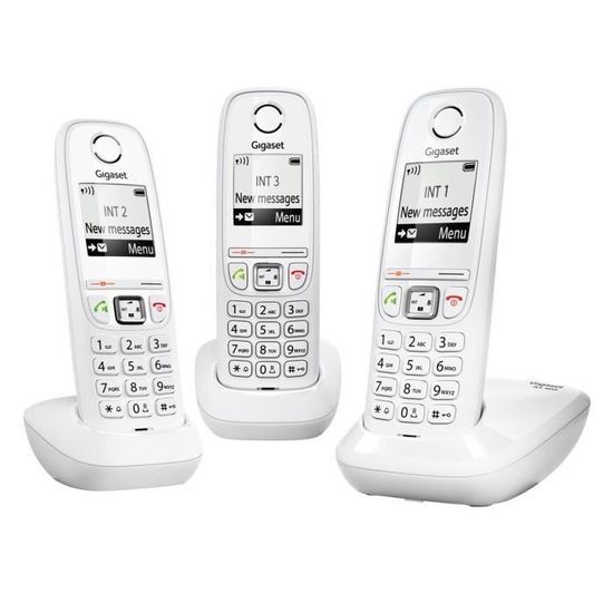 Téléphone sans fil - GIGASET - AS405 Blanc - Mains libres - Répertoire 100 noms et numéros