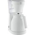 Melitta Easy Therm II 1023-05 Blanc - Cafetière - Thermo-pot à commande à une main, réservoir d'eau transparent -Blanc-0