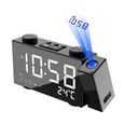 Horloge de Projection réveil numérique avec thermomètre Snooze, Radio FM 87.5-108 MHz, horloge de Table, alimentation [E3D263E]-0