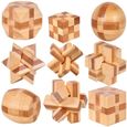 Puzzle 3D en bois MARSEE - 9 pièces - Casse-tête éducatif pour enfant et adulte-0
