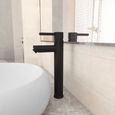 9507CHIC- Mitigeur de lavabo Moderne - Mitigeur salle de bain - Pour vasque et lavabo Noir 12x30 cm-0