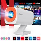 Isinbox Vidéoprojecteur Portable Mini 4K avec WiFi et Bluetooth écran 130''Ntelligent Home Cinema pour Téléphone PC HDMI USB-Blanc