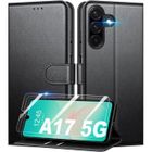 Coque Pour Samsung Galaxy A17 avec 2 Verre de Protection avec Fermeture Magnétique Noir - New&Teck