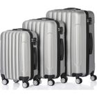 ALIGHTUP Set de 3 Valises Rigide en ABS Ensemble de Bagages, 4 roulettes(55cm, 65cm, 75cm) - Gris argenté