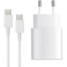 LITTLE BOUTIK Chargeur Blanc Rapide 25W + Cable USB C pour Samsung S25 / S25 Plus / S25 Ultra / S24 FE / Z Flip 6 / A16 / A36 / A56 - Little