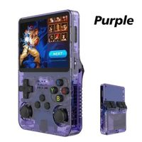 Console de jeu vidéo rétro portable R36S - Violet - 64 Go - écran IPS 3.5 pouces - open source - cadeau Linux