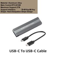 M2 Case SSD CC - boîtier M.2 NVME PCIe NGFF SATA vers USB 3.1 SSD, OTG noir, 10Gbps, adaptateur en aluminium,