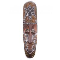 Masque Africain en bois 50cm motif Tortue Marron