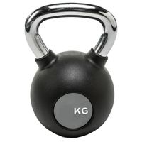 Kettlebell professionnel 10 kg - Poignée en acier - Revêtement caoutchouc - Idéal entrainement maison et salle - Coloris noir