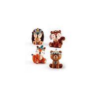 Decors De Table - Petits Objets Decoratifs - THE REPLICANT - Lot de 4 Figurines Les Copains des Bois en Résine - Hauteur : 4 cm