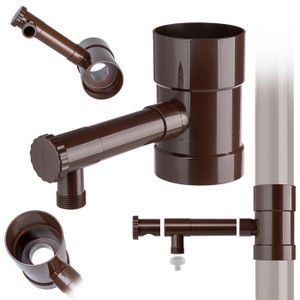 Récupérateur D’Eau De Pluie GT Market Noir - Pour Gouttière Ø100 Mm, Vanne Réglable, Installation Facile