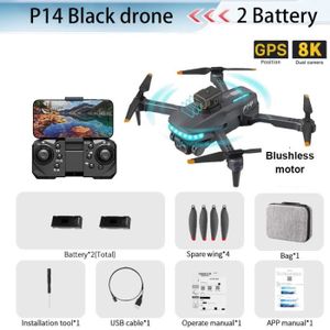 DRONE noir-8K-BLDC-GPS-2B-AGCE-Drone Professionnel avec 