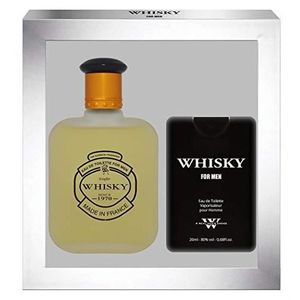 COFFRET CADEAU PARFUM EVAFLORPARIS Whisky For Men Coffret Cadeau Eau de Toilette 100 ml + Parfum de Voyage Vaporisateur pour Homme 20  350916110679