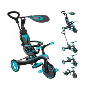 Tricycle Globber - Tricycle évolutif pour bébé EXPLORER 4 en 1 - Bleu Canard