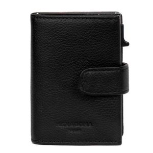 Porte-Cartes Homme Cuir Hexagona – Noir/Marine – 7x11x2 Cm – Neuf