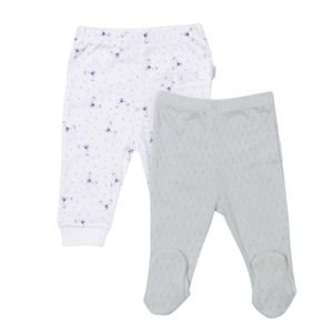 PANTALON Set de 2 pantalons bébé en coton bio, LÉON Gris / 