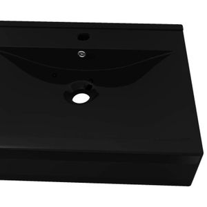 LAVABO - VASQUE Vasque à poser en céramique noir - VBESTLIFE - 60x