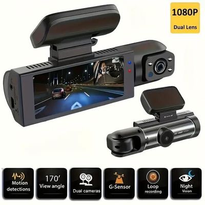 1440P+1080P Dashcam Voiture, 150°grand angle 2 Camera Embarquée, LCD IPS 3.16" écran, 24h.Mode Parking
