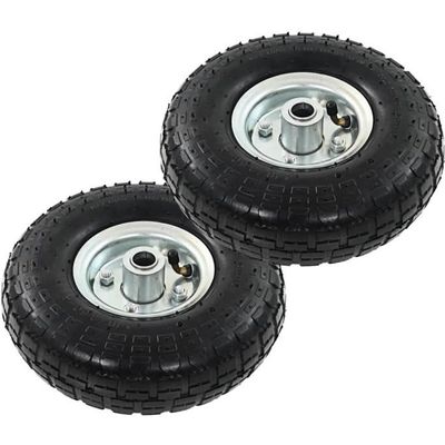 Roues De Transport En Caoutchouc Plein - Diamètre 300 Mm, Essieu 20 Mm - Charge Max 250 Kg - Paire De Roulettes