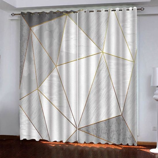 Rideaux Occultants Moderne – Lot De 2 Panneaux 140x240cm, Motif Abstrait, Isolation Thermique Et Phonique