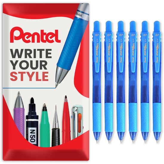 Pentel Energel X BL107 Gel-Tintenroller Set – 3 Stifte + 3 Minen, 0,7 Mm, Violette Tinte, In Geschenkbox