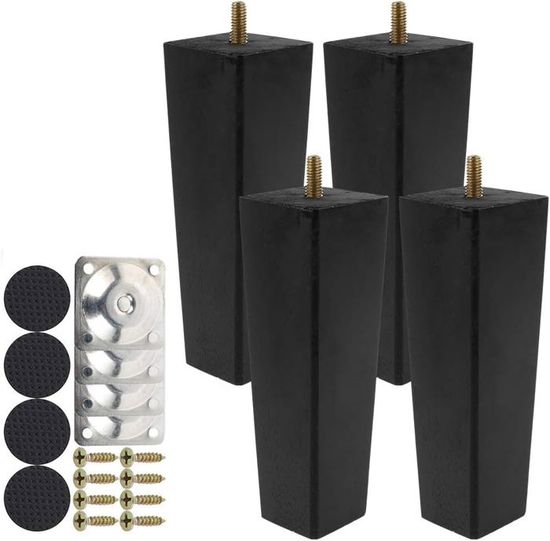 ZIOYA Lot De 4 Pieds De Eubles En Bois De 15 C Pied De Canapé Pied