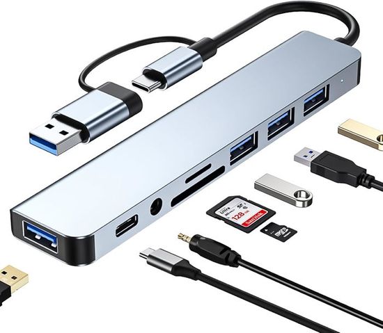 Hub USB C Portable Multifonction – 4 Ou 7 Ports Avec Boutons Indépendants – Pour PC, Mac, Console – Design Compact Antidérapant - 6