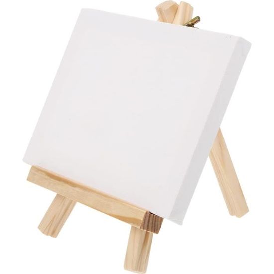 37 Pièces Mini Chevalet Bois Pliable - Set Complet Peinture & Toile Pour Enfants & Adultes (8x15cm)