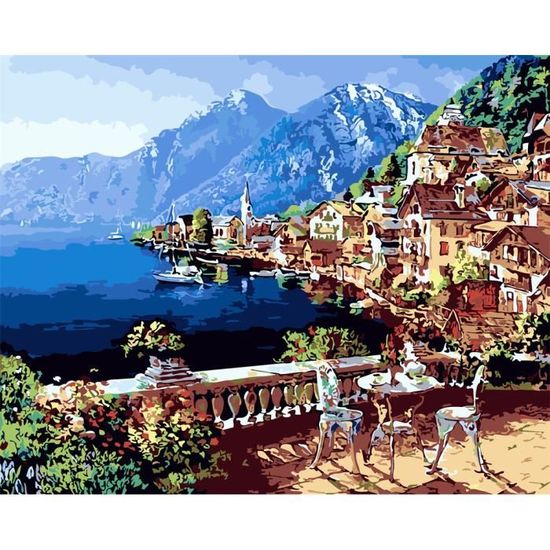 Kit Peinture Par Numéros Sanglier - Toile 40x50cm Avec Pinceaux - Activité DIY Adultes Et Enfants