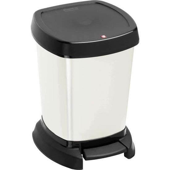 Poubelle 50 Litres Rotho Paso Avec Pédale - Design Métallique, Couvercle à Charnière