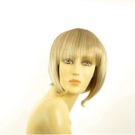 Perruque Courte Femme Blond Mêché Clair - LOUISE - Synthétique - Bonnet Moyen