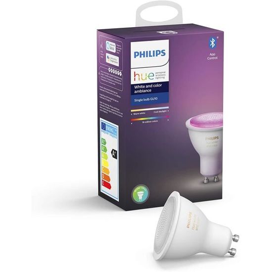 Philips Hue Ampoule LED Connectée White   Color   GU10 Compatible Bluetooth, Fonctionne avec Alexa,28