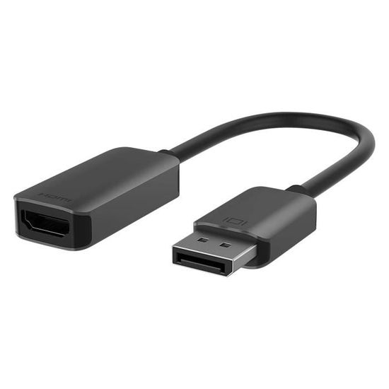 Adaptateur DisplayPort Mâle Vers HDMI Femelle 4K – InLine 17198j – Convertisseur DP Vers HDMI Pour Écran 4K@60Hz Ou 2K – Noir