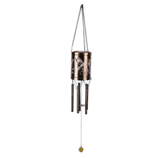 Carillon à Vent Tête De Mort Avec Roses - 6 Tubes Métalliques, 50 Cm, Décoration Gothique Pour Jardin